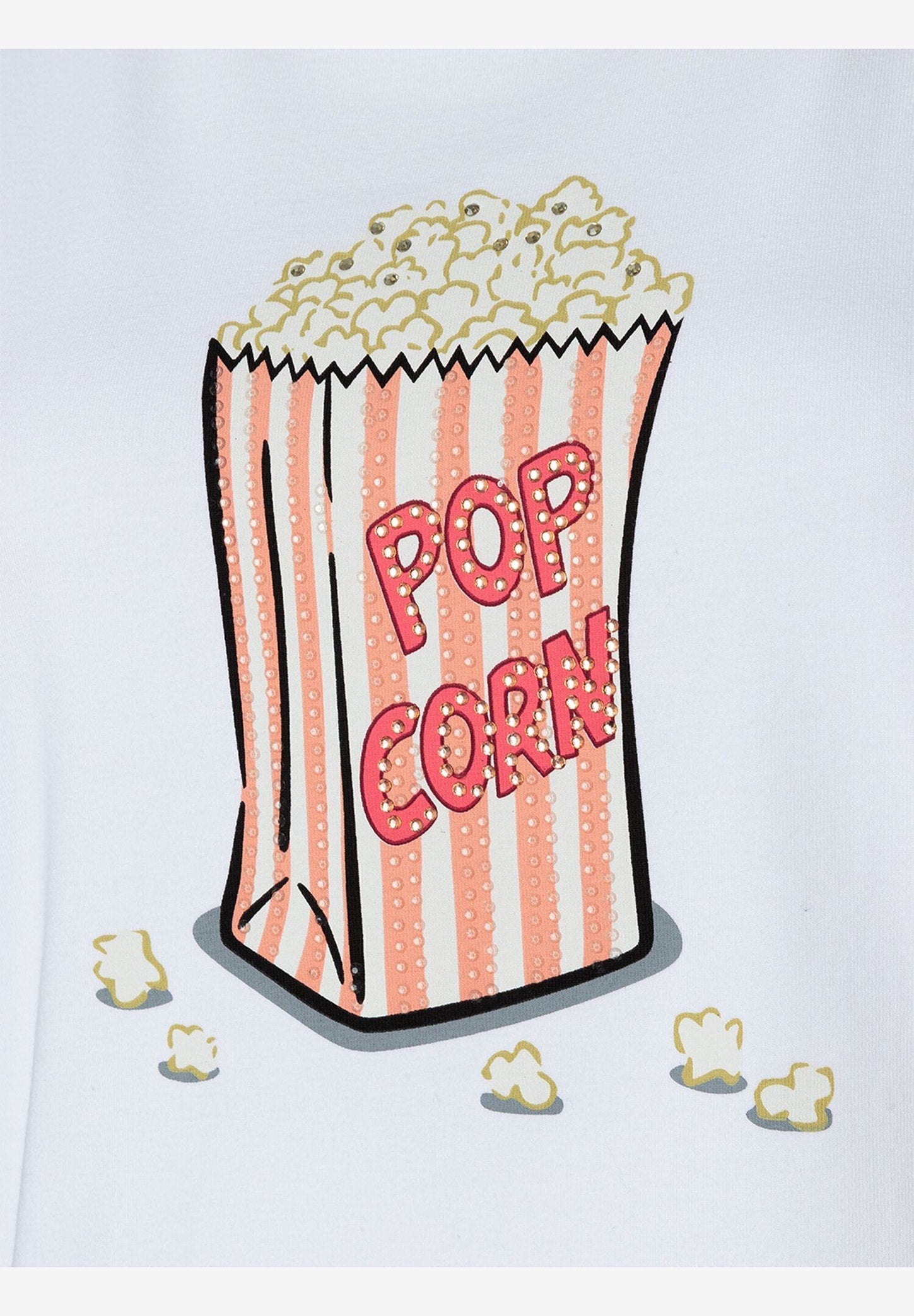 White T-Shirt With "Popcorn" Front Print_41020001_0010_04