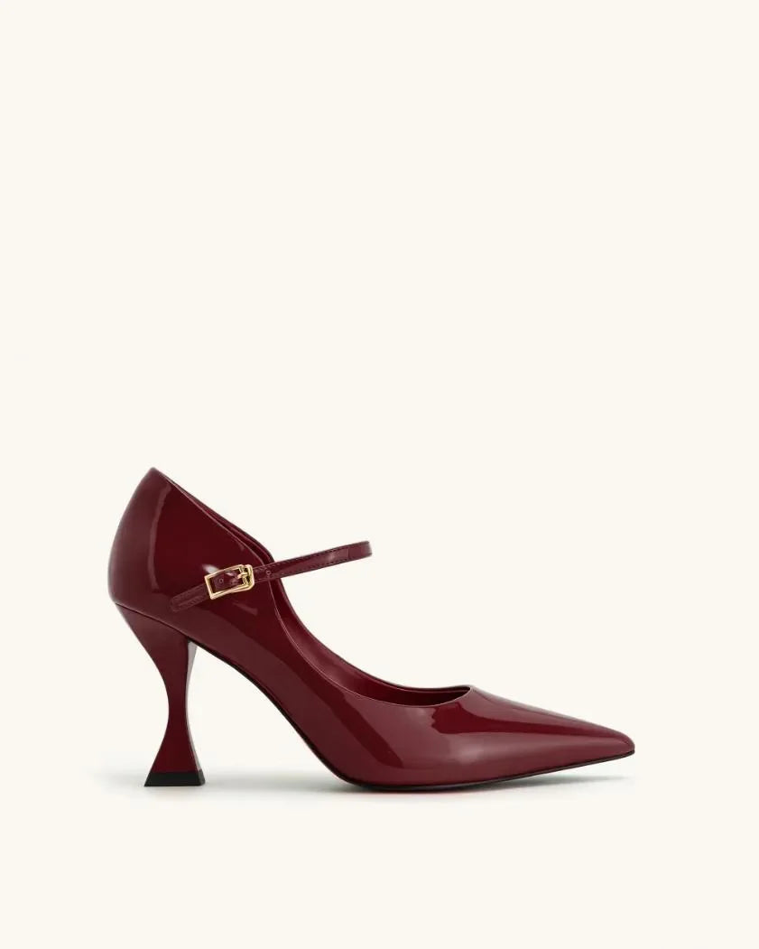JW PEI Burgundy Women Thalina Patent Leather Pumps - Burgundy SKU: 4PS87-43_Burgundy Image 01