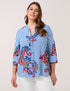 Samoon_3/4-Sleeve Blouse with a Striped Paisley Pattern_660620-21124_6592_01