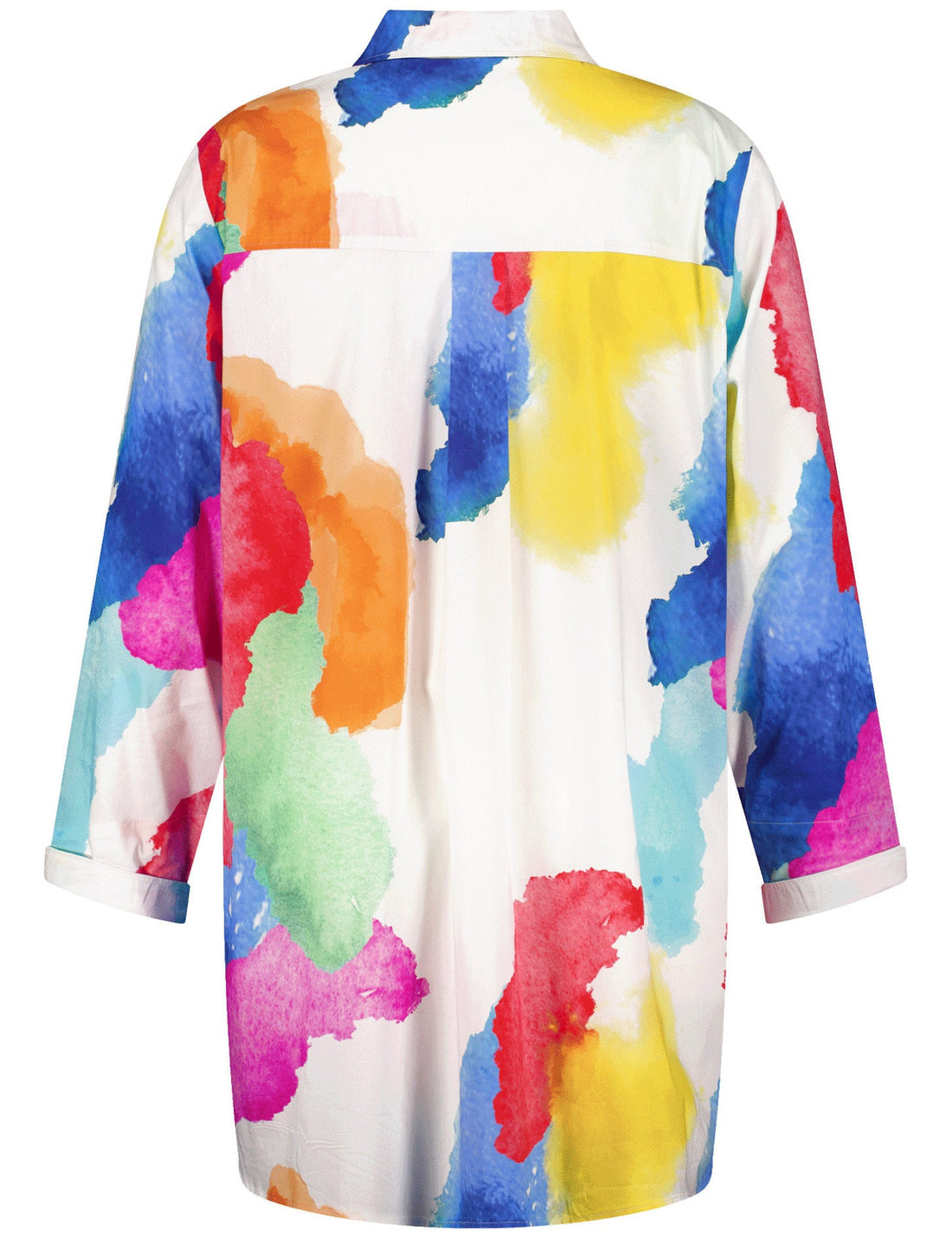 Samoon_Long Button Down Blouse with Pattern_660646-21150_9602_02