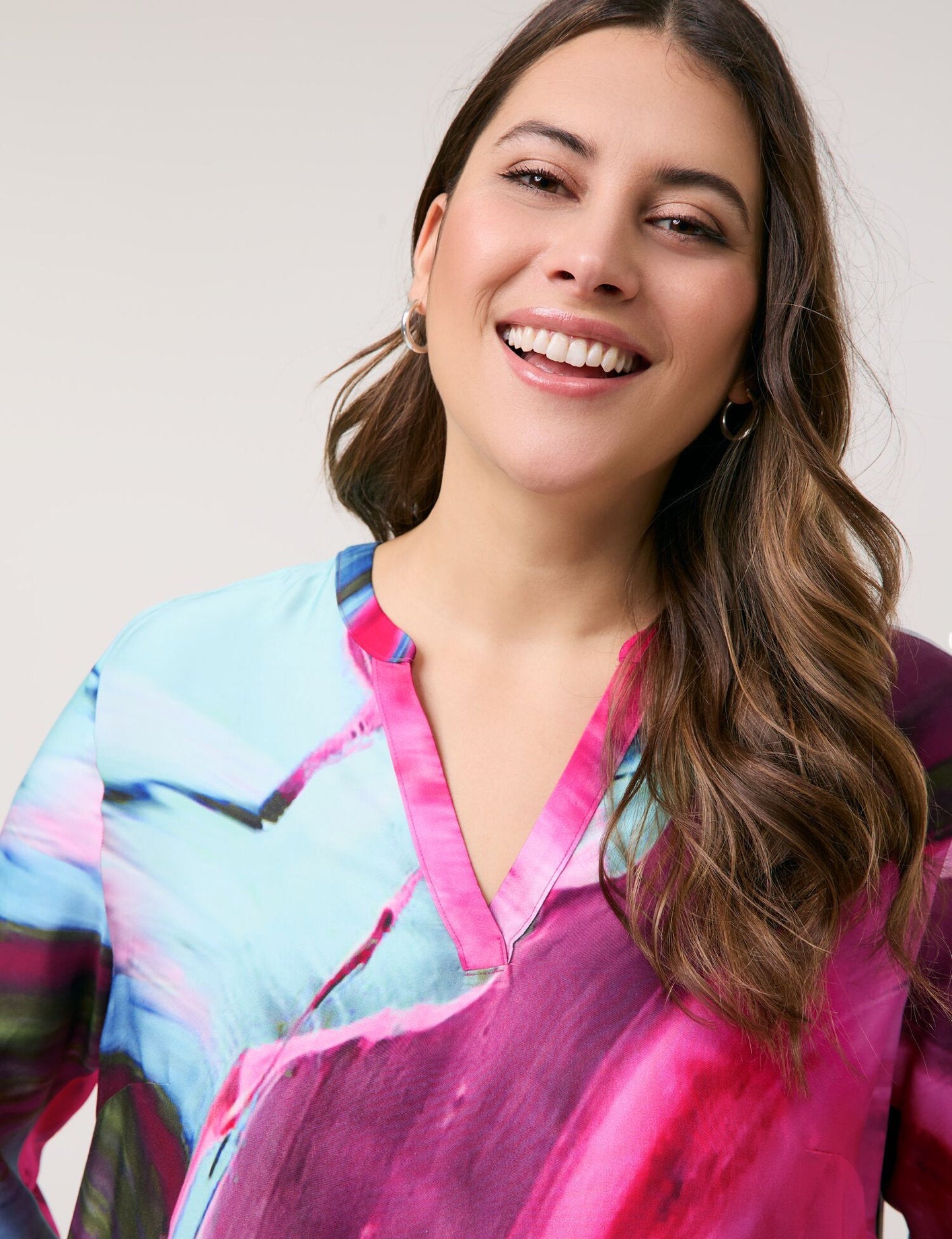 Samoon_Flowing Tunic with 3/4-Length Sleeves_660647-21155_3352_08