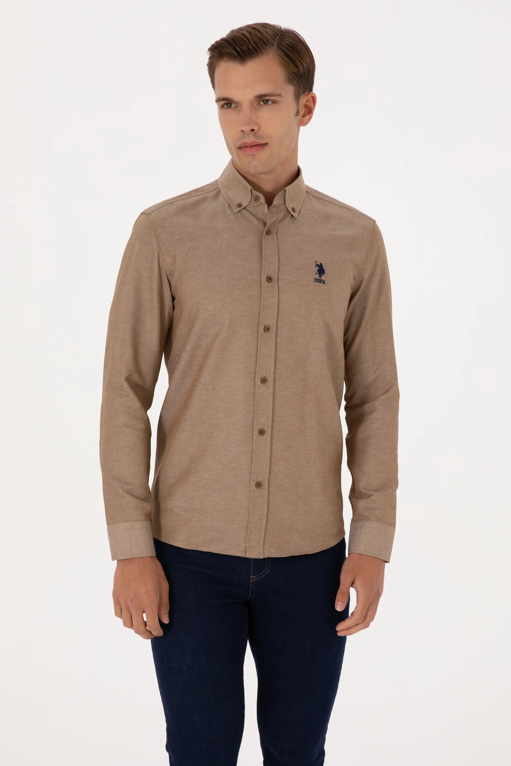 U.S. Polo Assn._Army Green_Woven Shirt Basic_G081GL0040 2225582_VR027_03