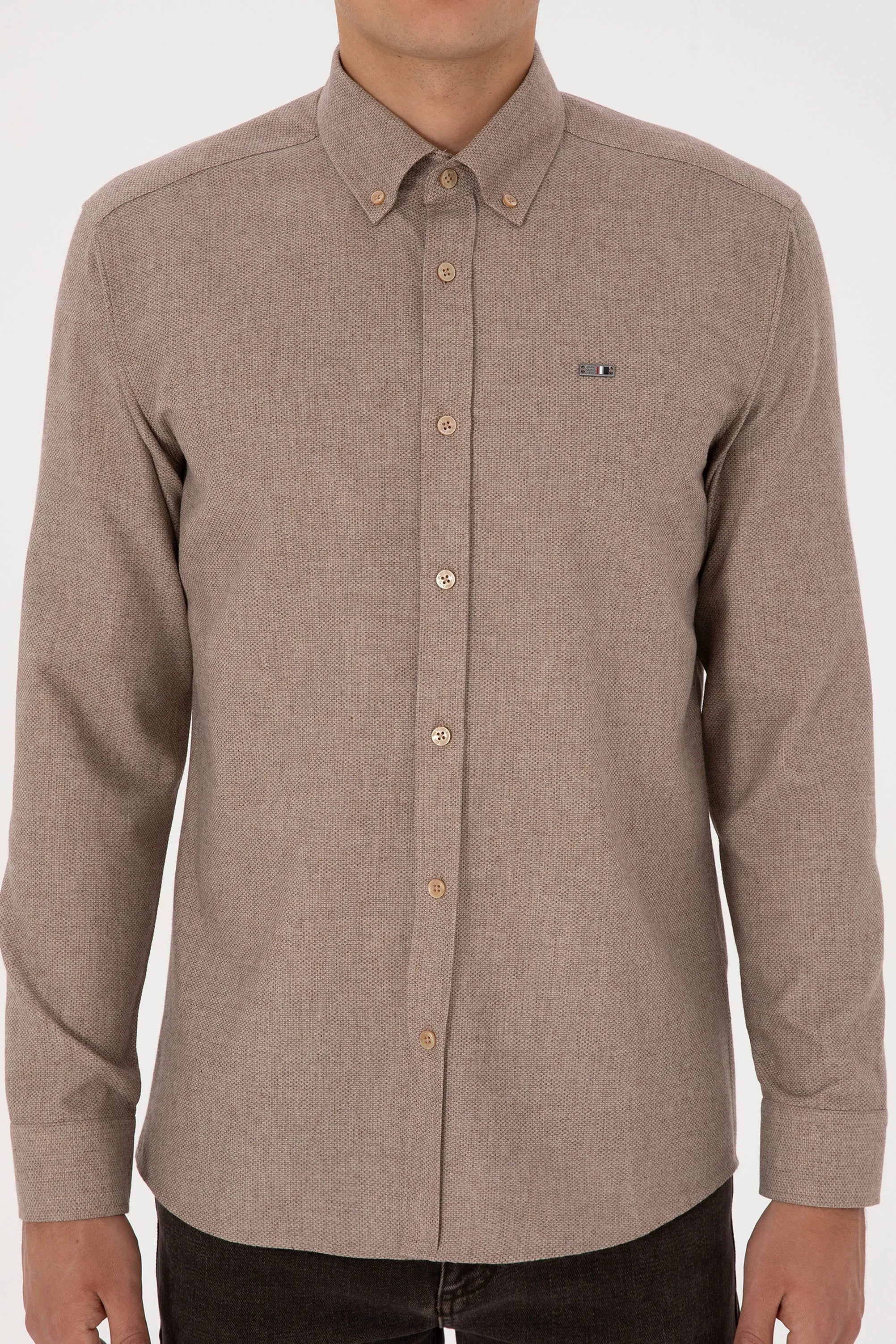 U.S. Polo Assn._Camel_Woven Shirt_G081GL0040 2332993_VR015_06