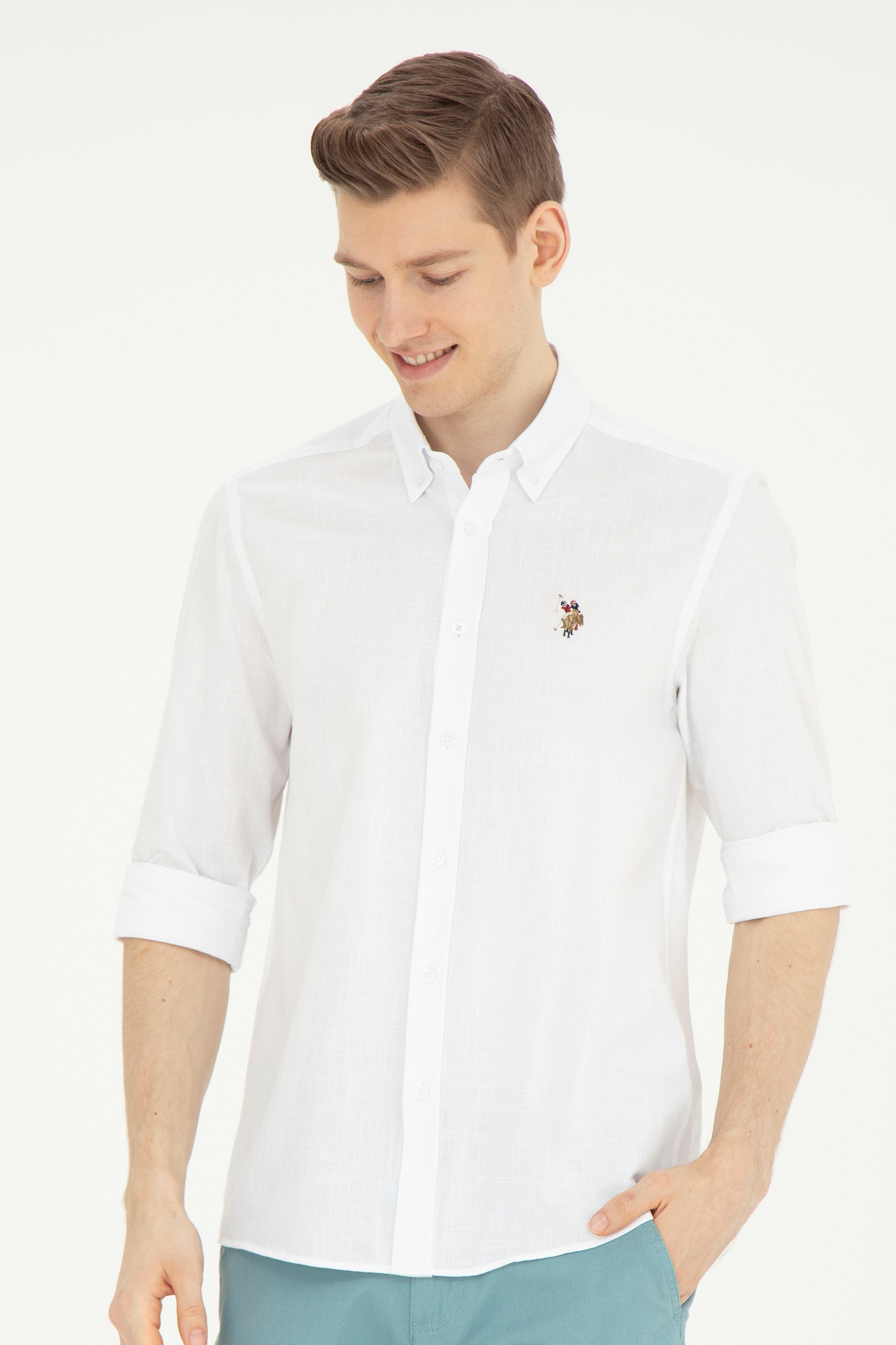 Men White Shirt Long Sleeve_G081GL0040 1829583_VR013_02