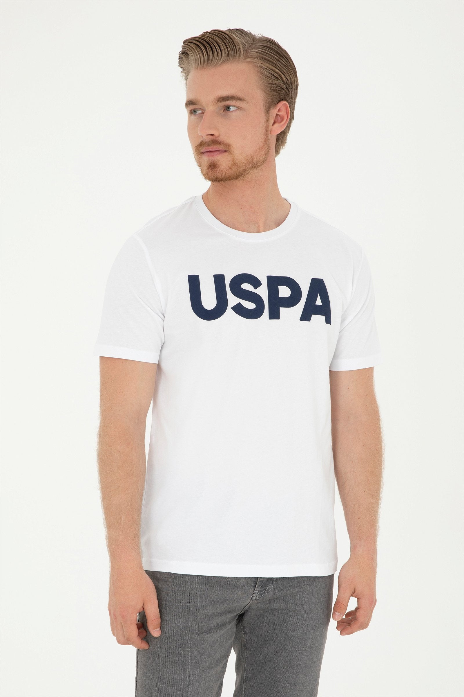 White T-Shirt With USPA Logo_G081SZ0110 1795459_VR013_01