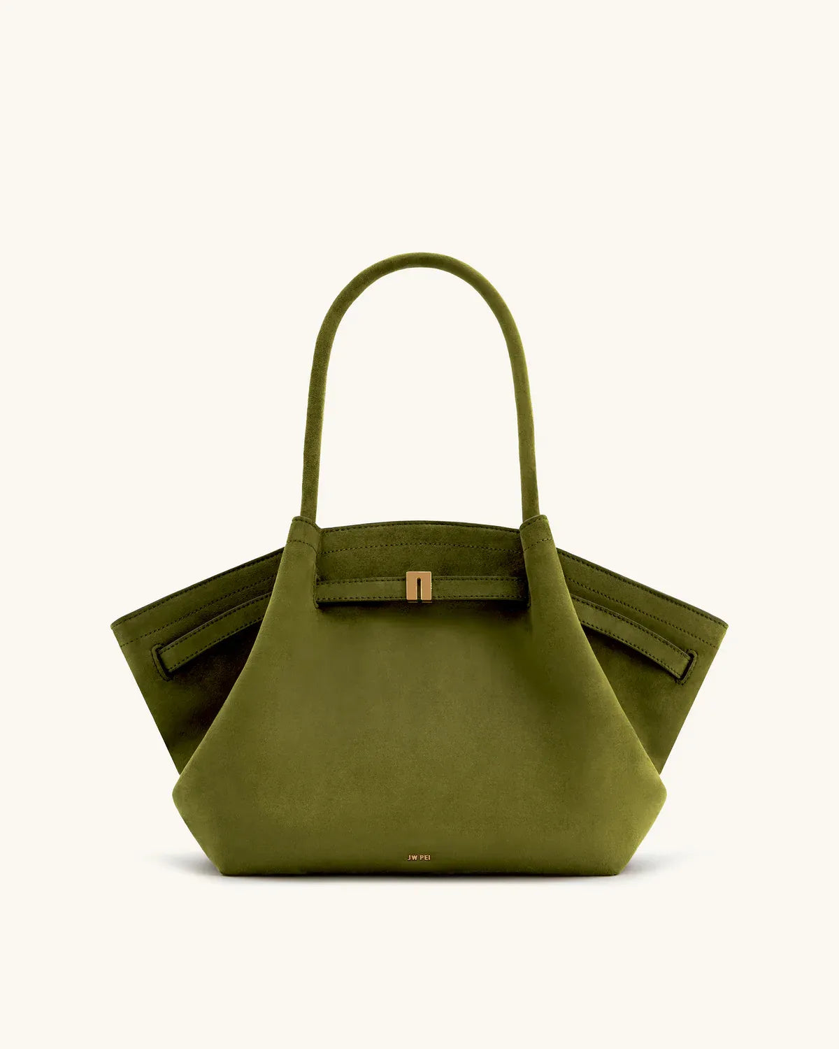 JW PEI_Dark Olive_Hana Medium Faux Suede Tote Bag - Dark Olive_JH306B04_309_01