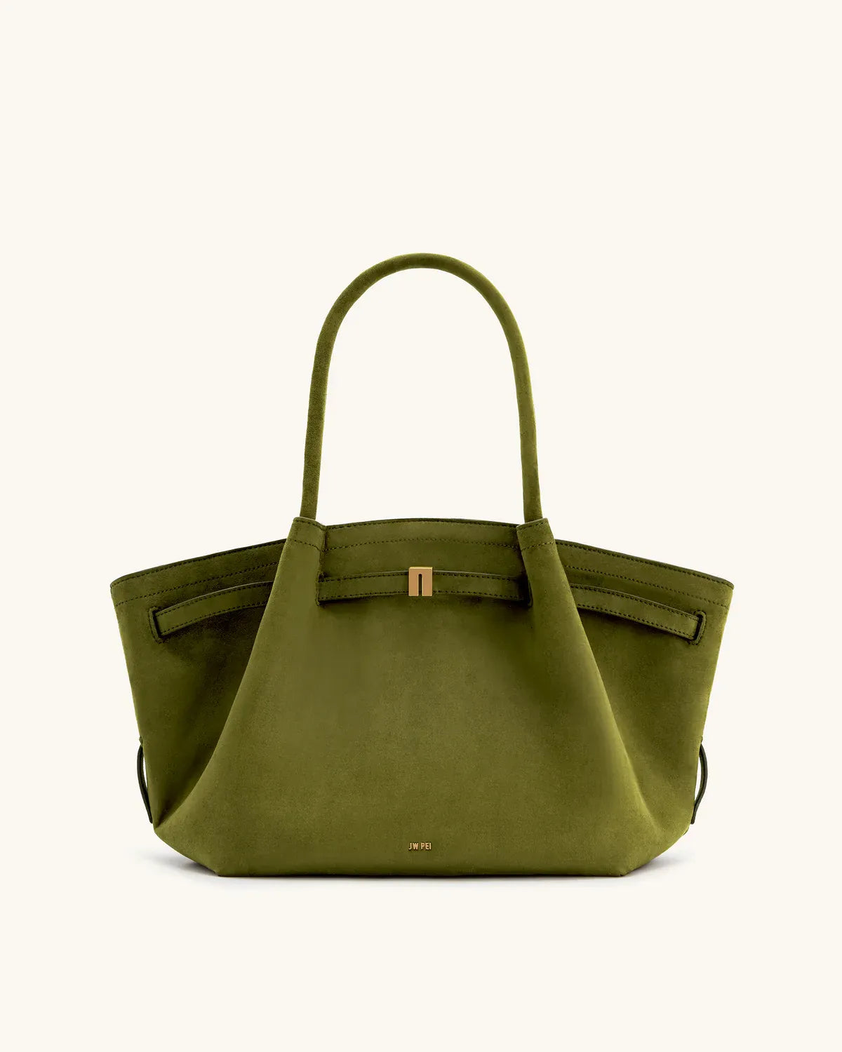 JW PEI_Dark Olive_Hana Medium Faux Suede Tote Bag - Dark Olive_JH306B04_309_03