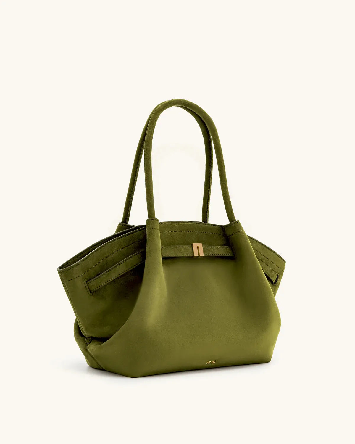 JW PEI_Dark Olive_Hana Medium Faux Suede Tote Bag - Dark Olive_JH306B04_309_04
