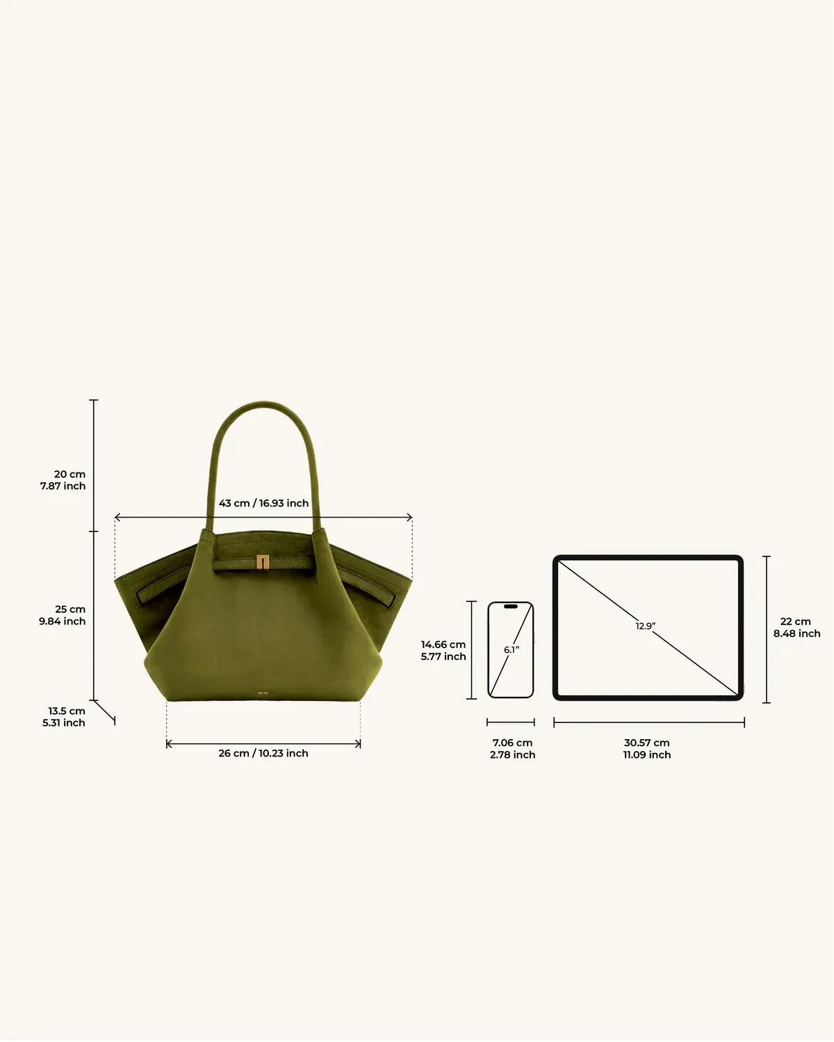 JW PEI_Dark Olive_Hana Medium Faux Suede Tote Bag - Dark Olive_JH306B04_309_07