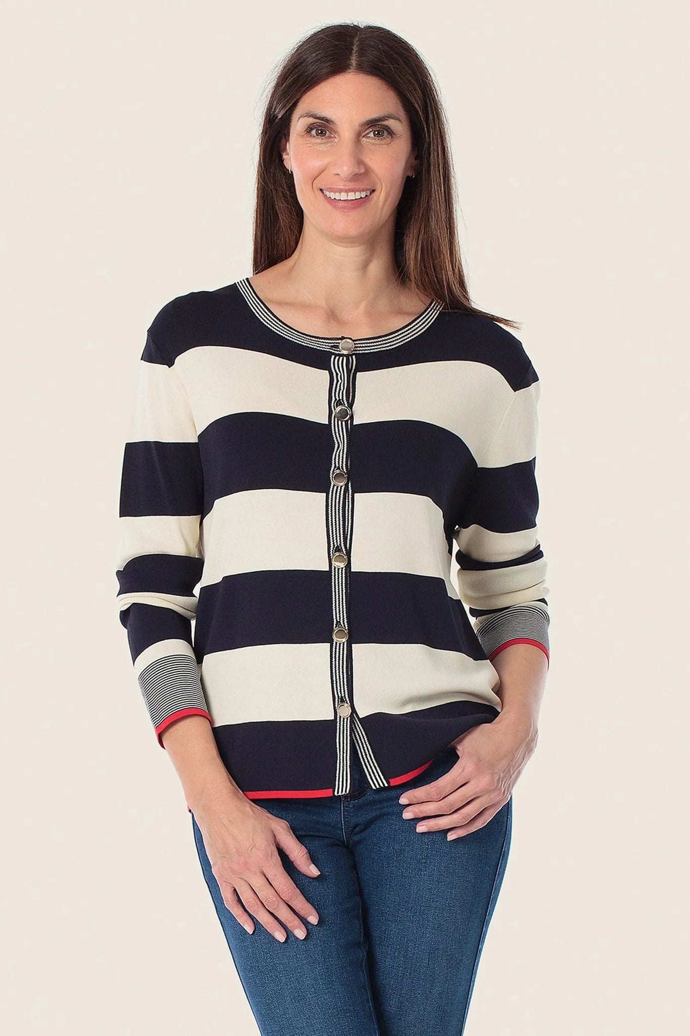 Gerry Weber Blue Navy Women Knitted Jacket SKU: N64822_104 Image 01