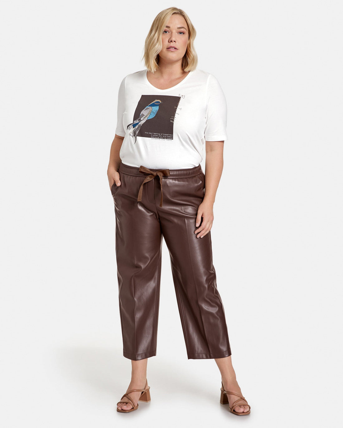 Brown Faux Leather Culottes, Lotta