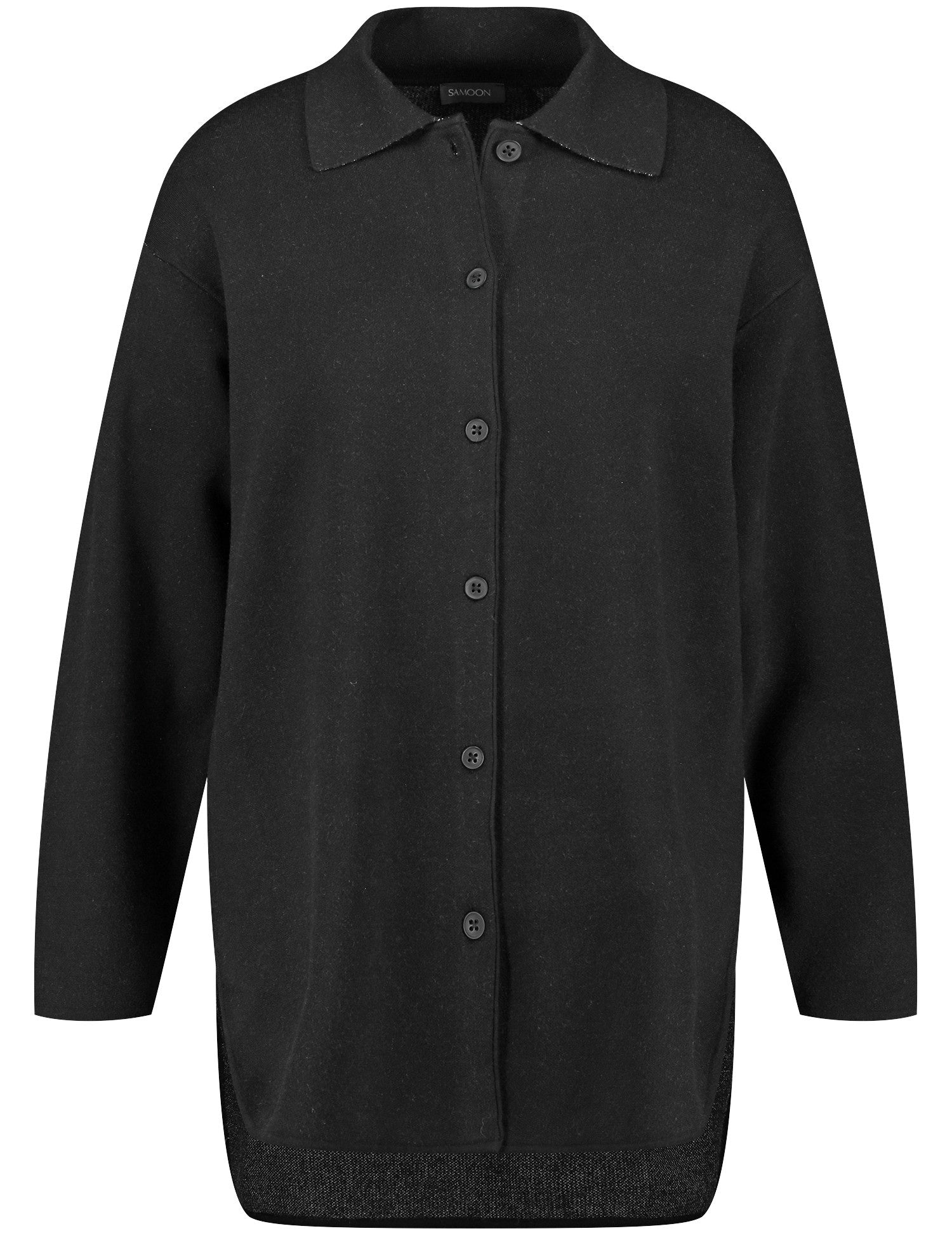 Black Shacket With Text On The Back