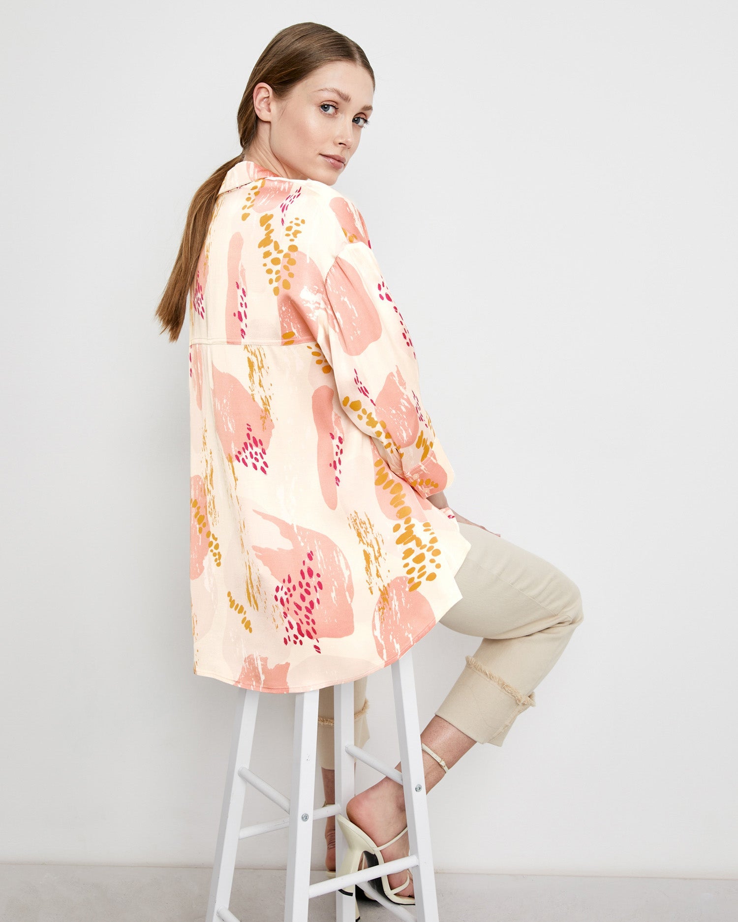 Pink Blouse 3/4 Sleeve