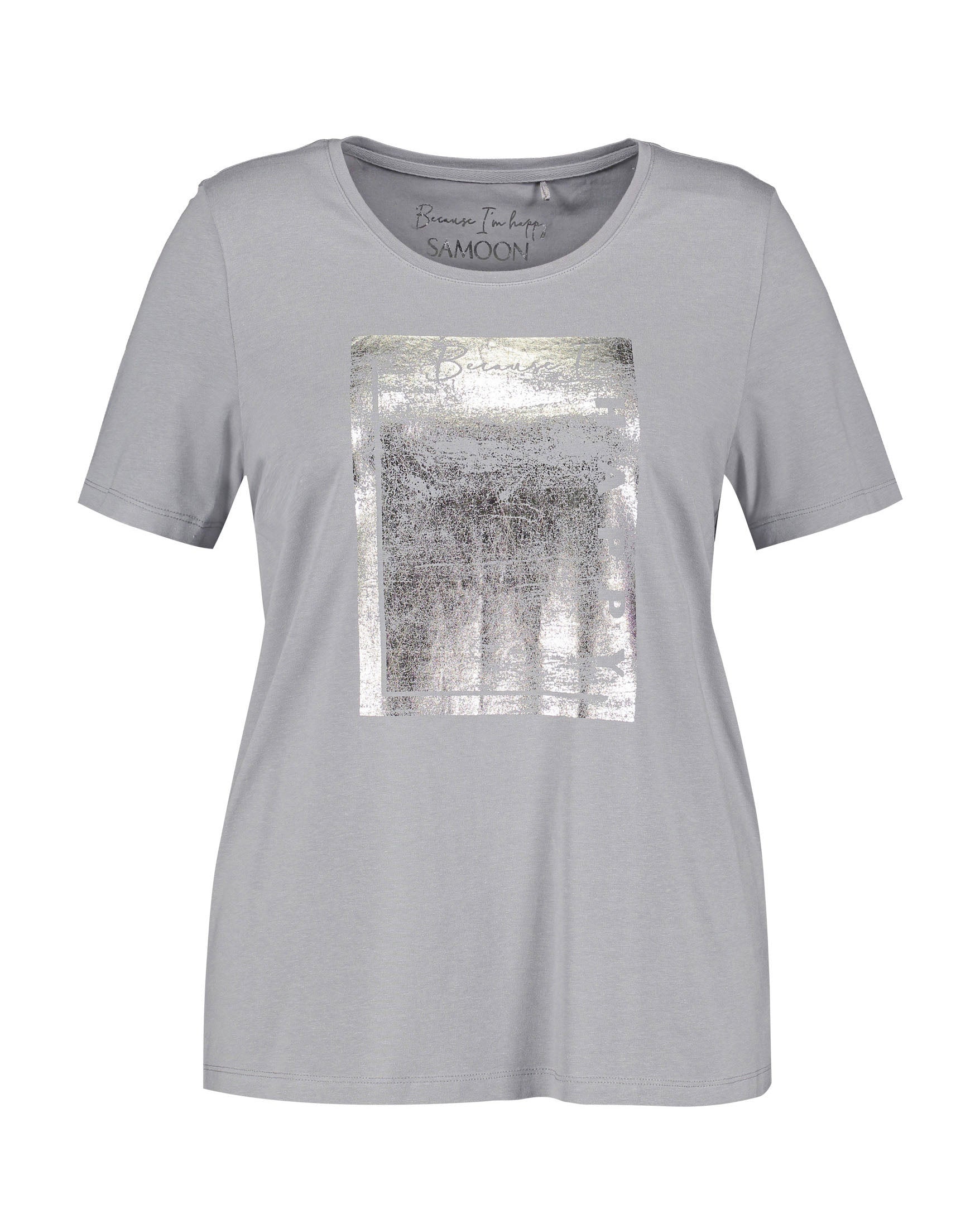 Light Grey T-Shirt With A Metallic Print
