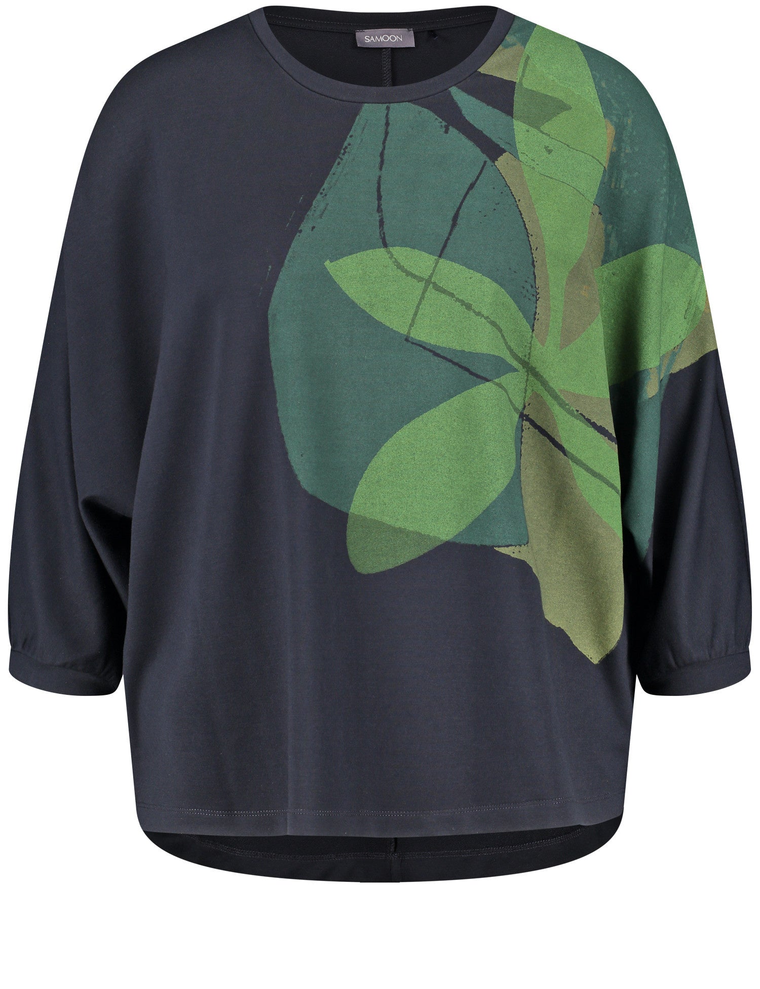 Dark Blue 3/4 Sleeve Oversized Shirt