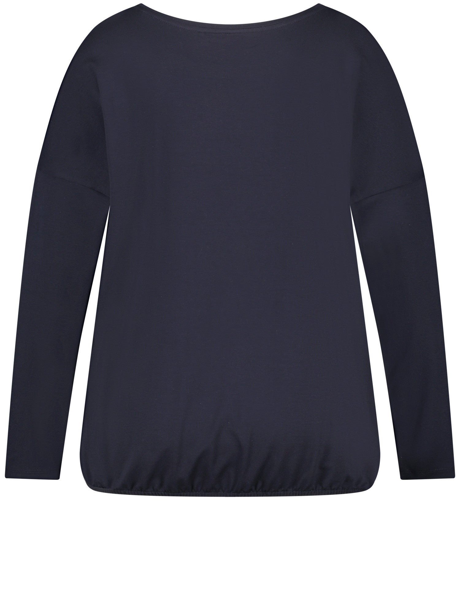 Dark Blue Blouse-Style Shirt With Print On The Front