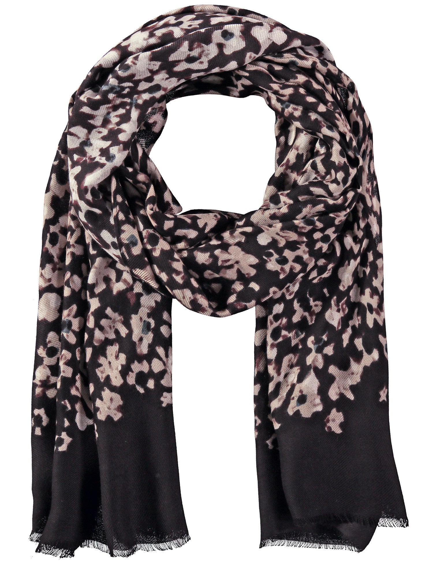 Brown Scarf With Floral Print