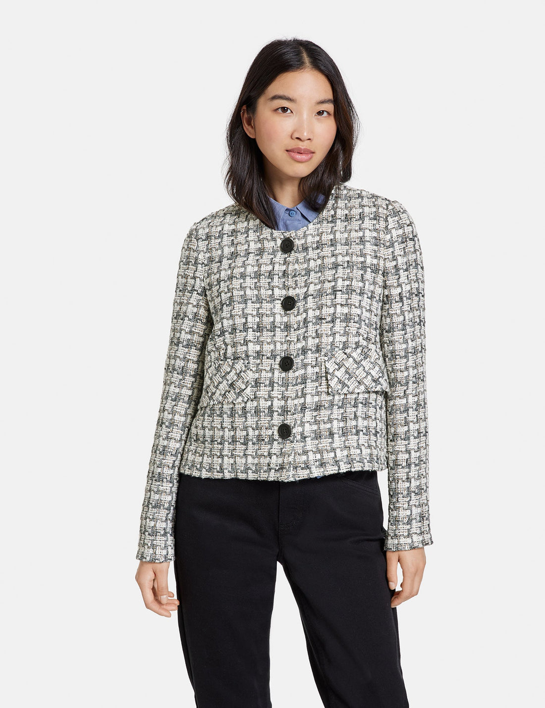 Beige Checkered Blazer