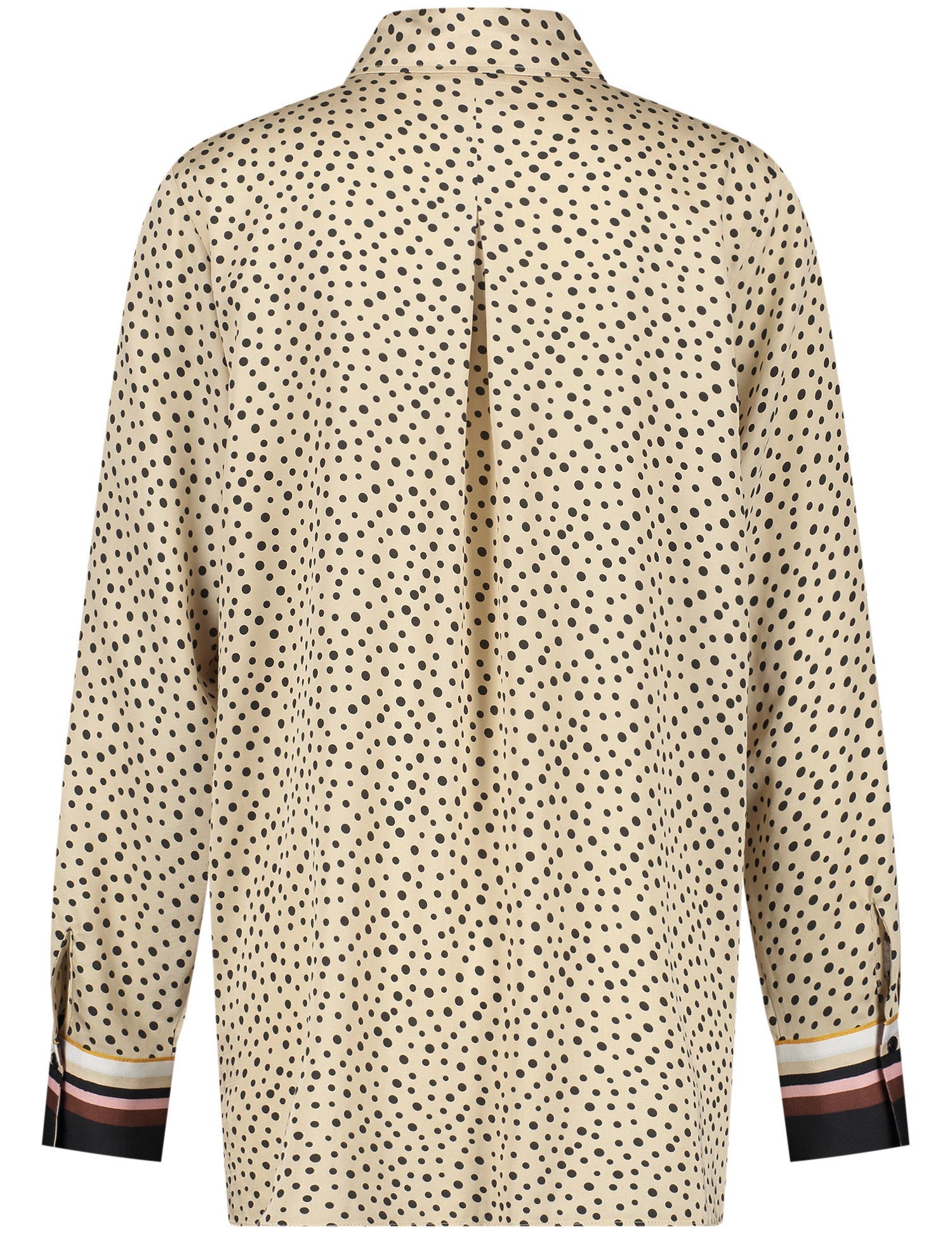 Polka Dot Shirt Blouse With Side Slits_260008-31404_9018_03