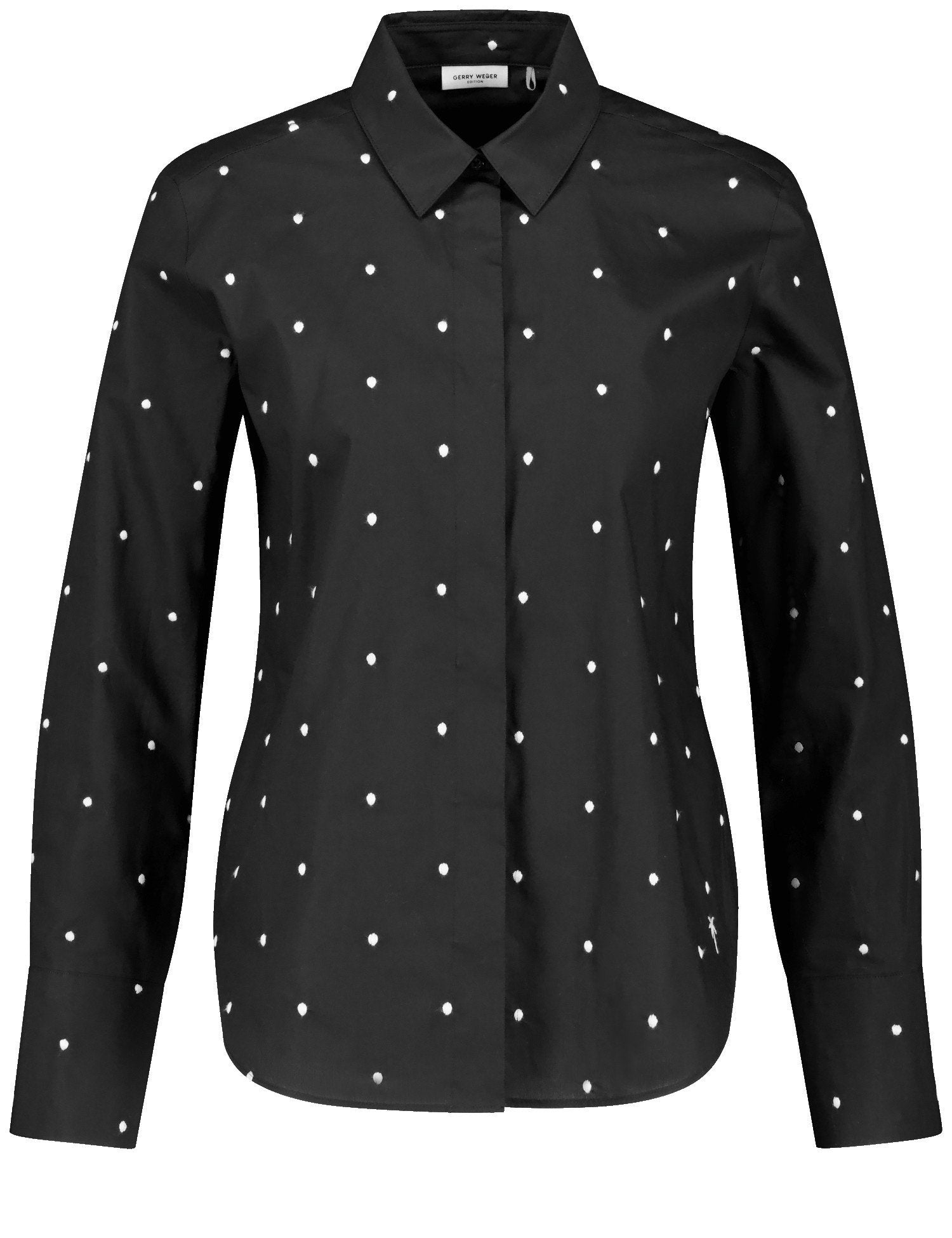 Long Sleeve Cotton Blouse With Lined Side Vents_260056-66410_1000_02