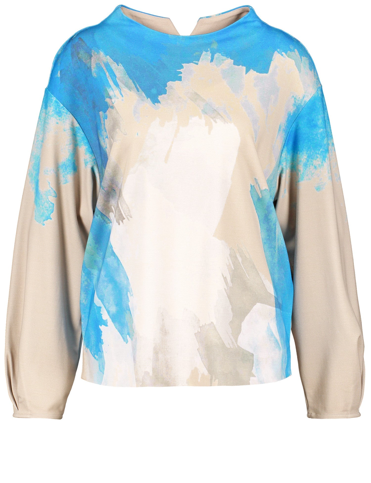 Beige Shirt With Modern Art Print