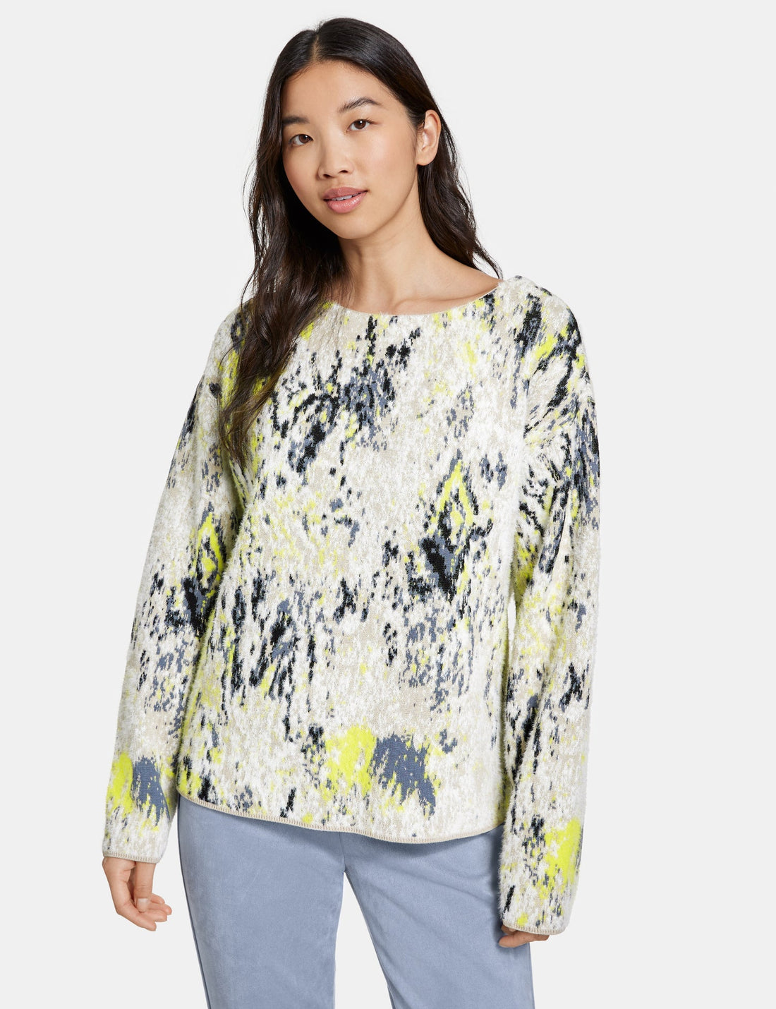 Multi-Color Sweater With Multicolored Jacquard