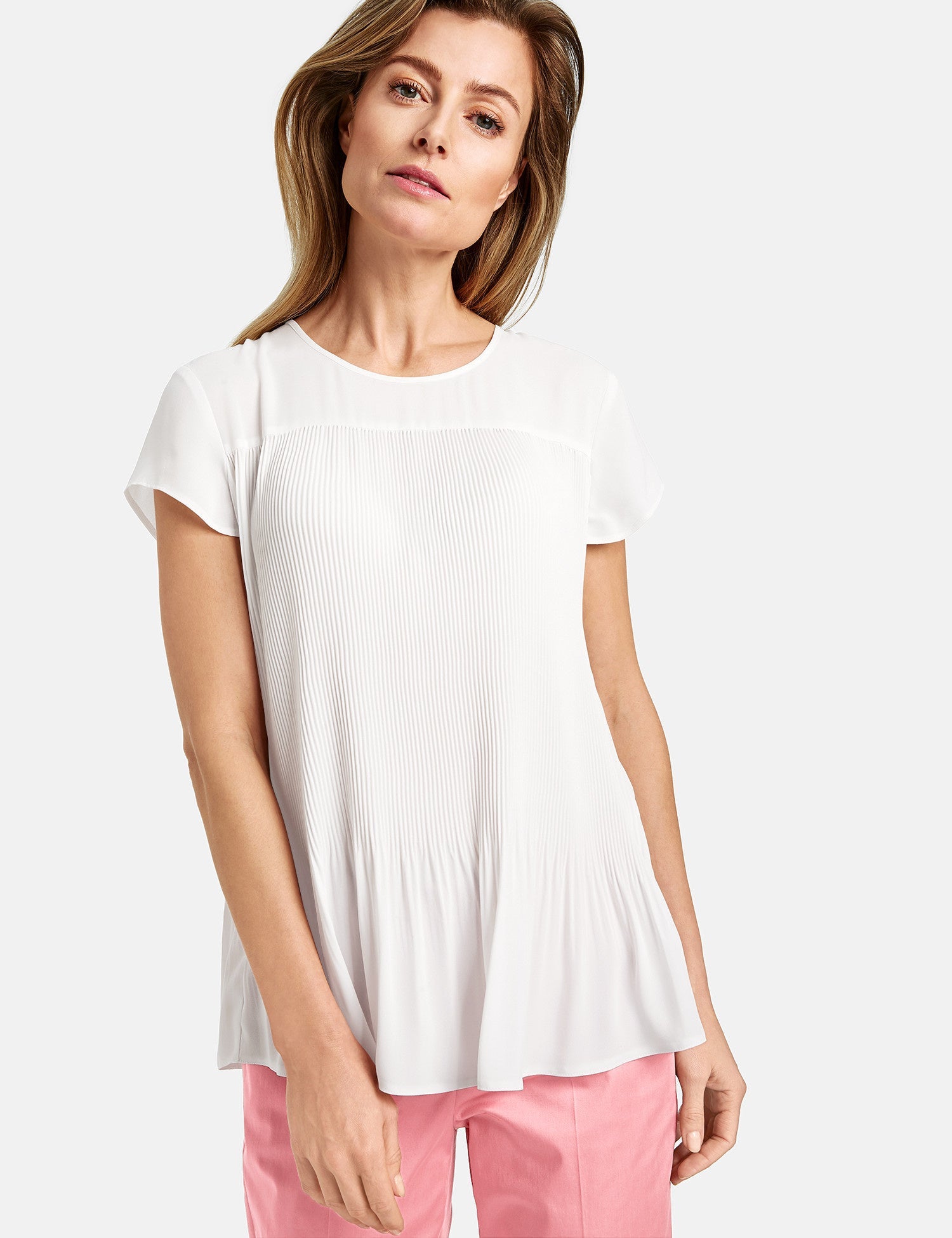 White Blouse Short-Sleeve
