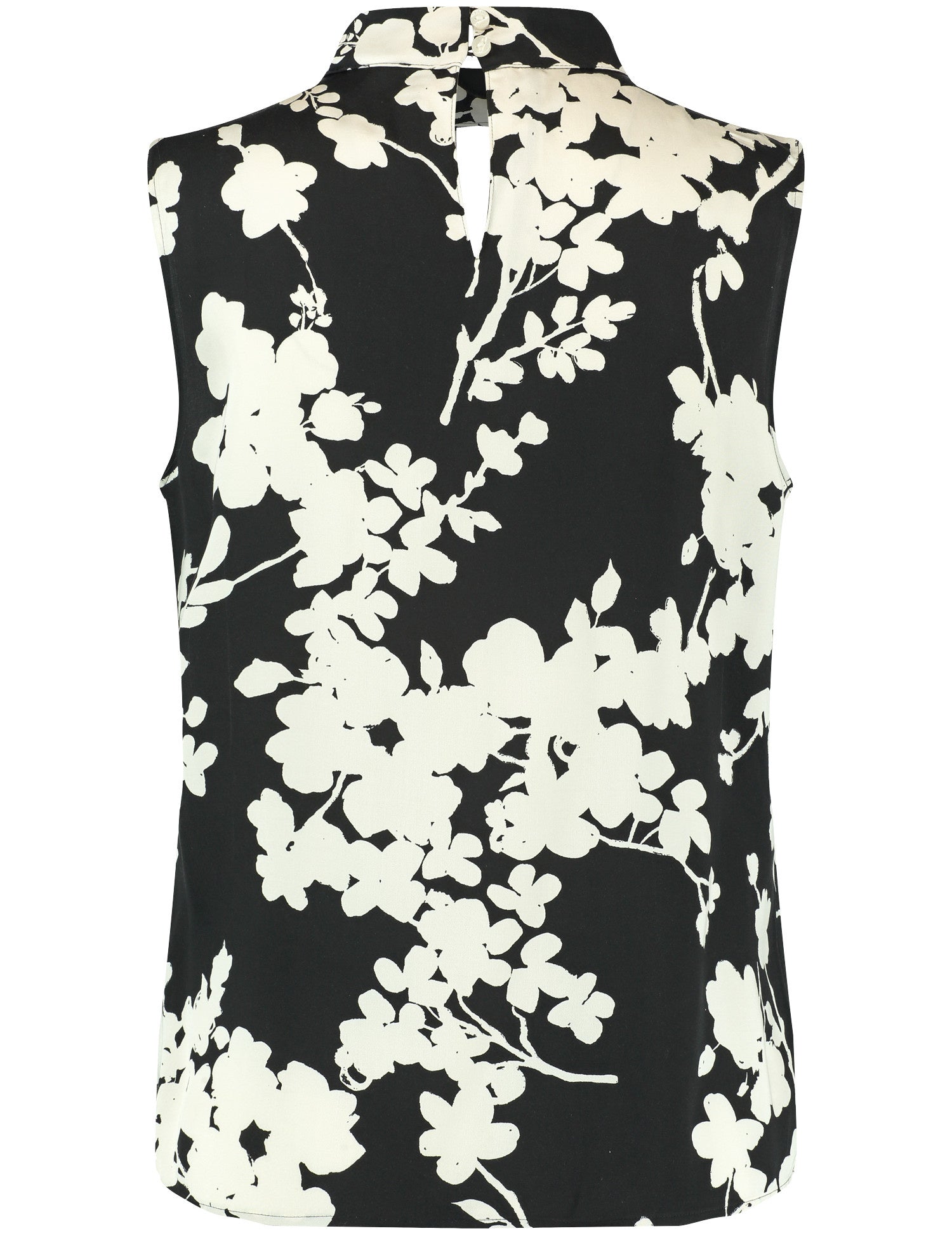 Sleeveless Blouse With A Stand-Up Collar