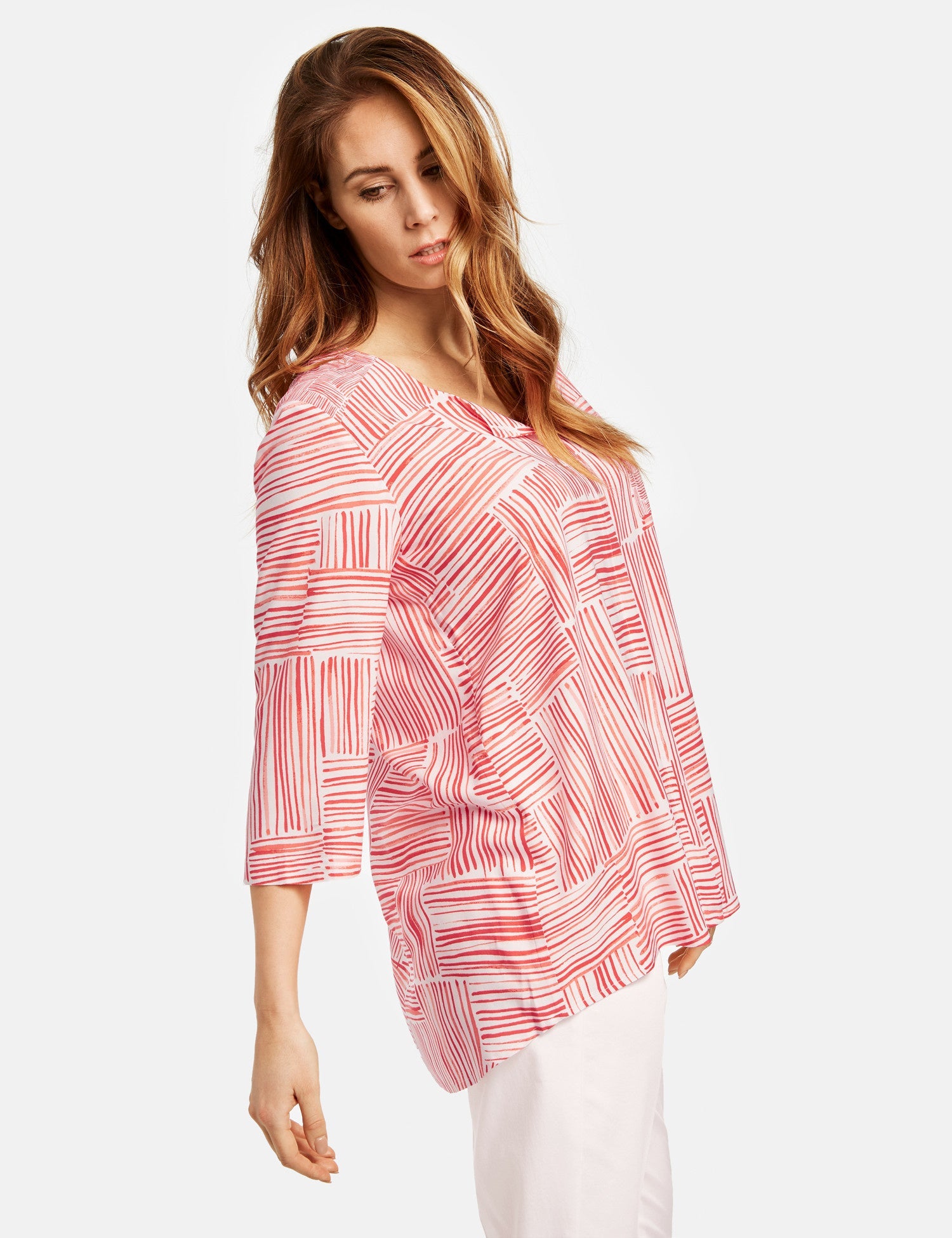 Red Blouse 3/4-Sleeve