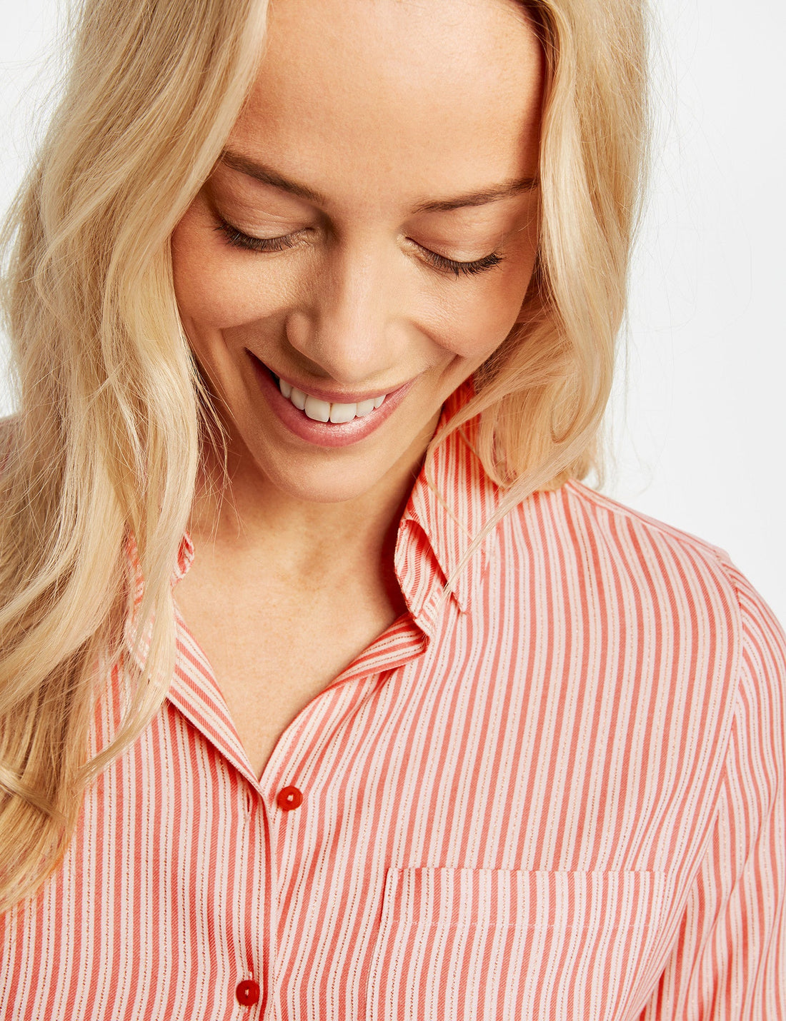 Coral Blouse Long-Sleeve