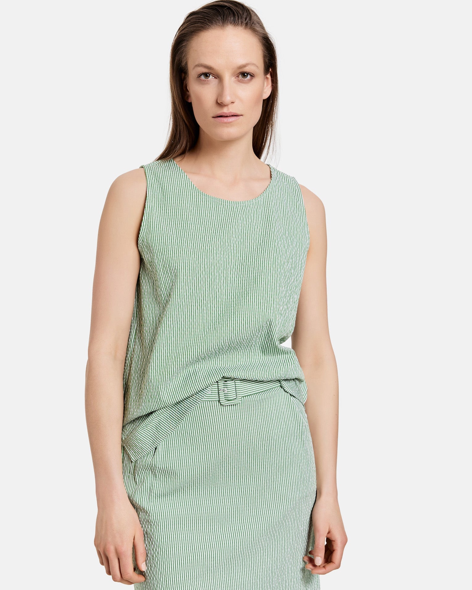 Green Blouse Without Sleeve