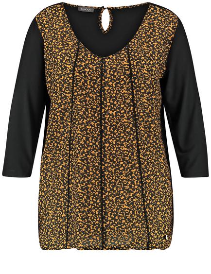 Yellow T-Shirt 3/4-Sleeve Roundneck