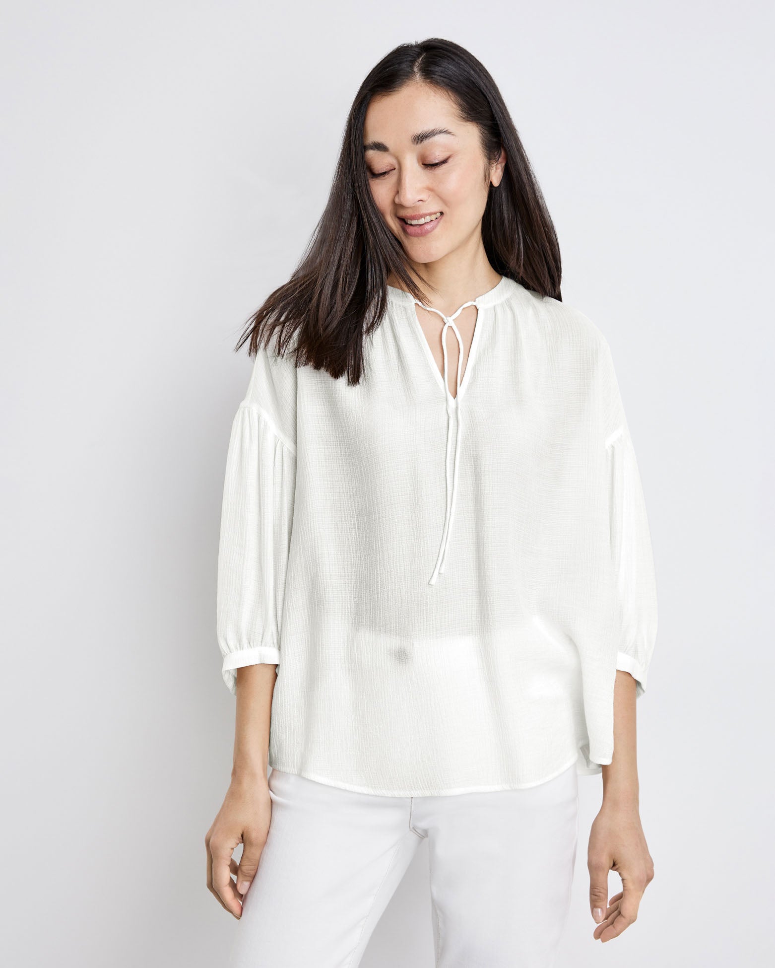 White Blouse 3/4 Sleeve