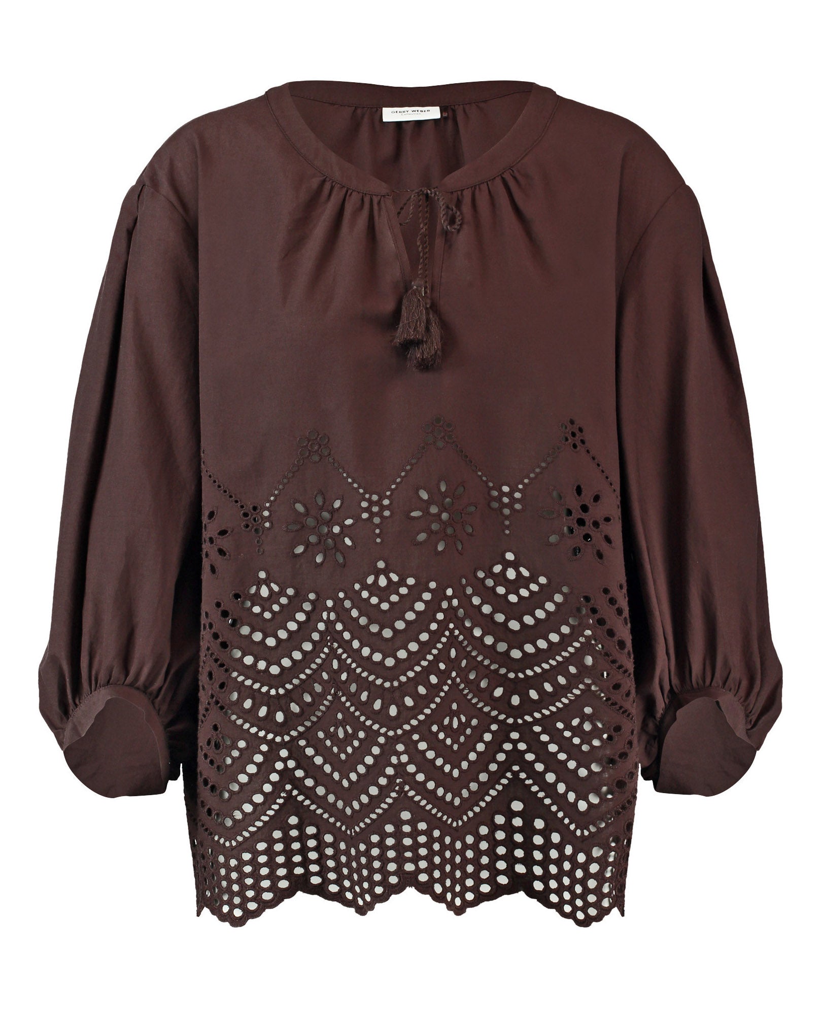 Brown Blouse 3/4 Sleeve