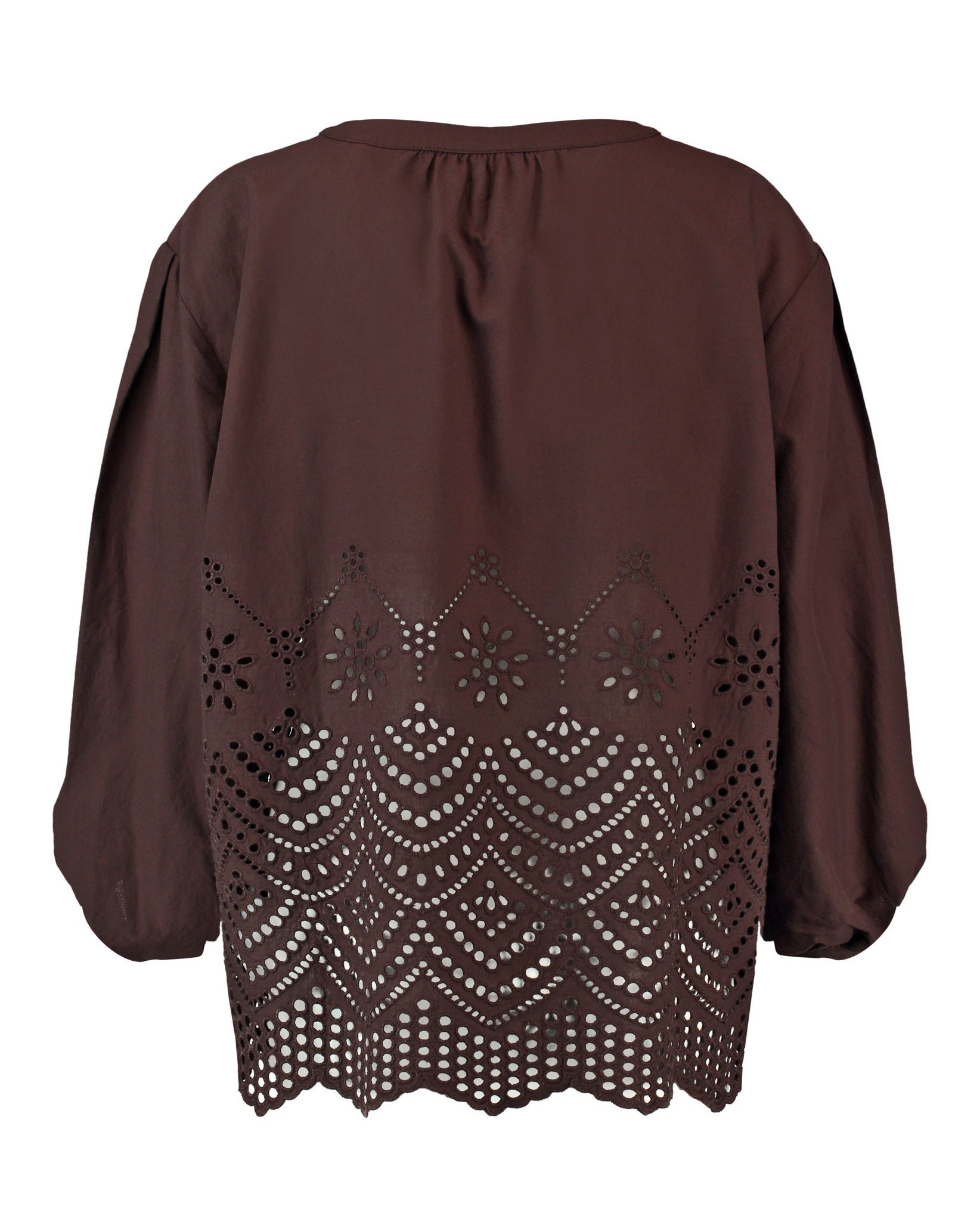 Brown Blouse 3/4 Sleeve