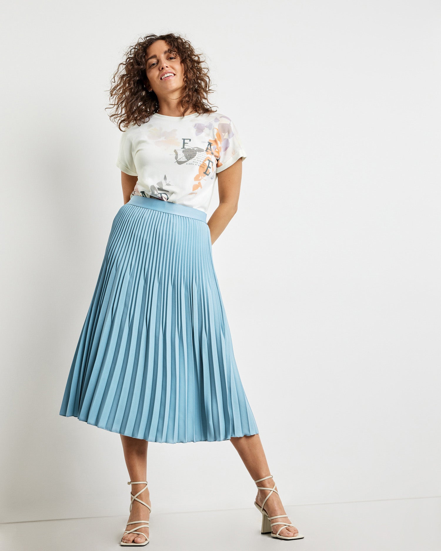 Light Blue Pleated Skirt