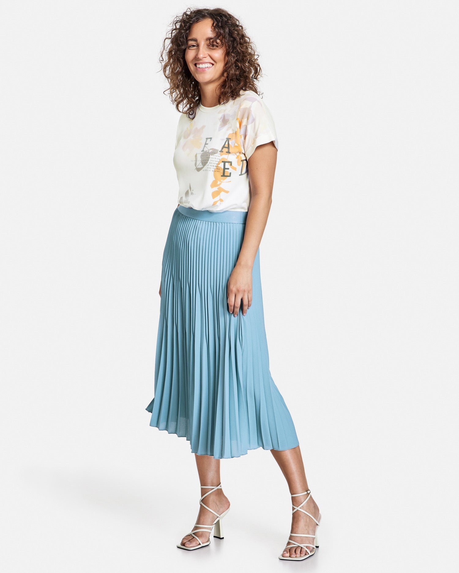 Light Blue Pleated Skirt