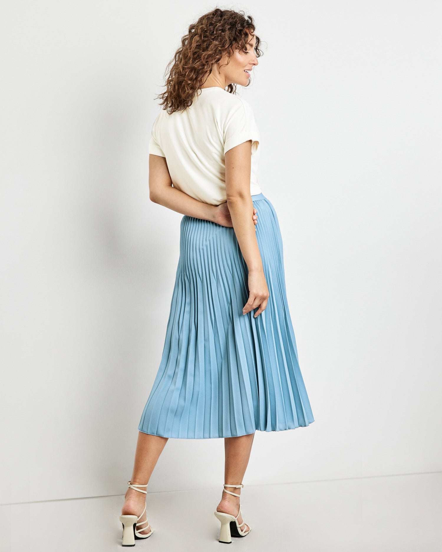 Light Blue Pleated Skirt
