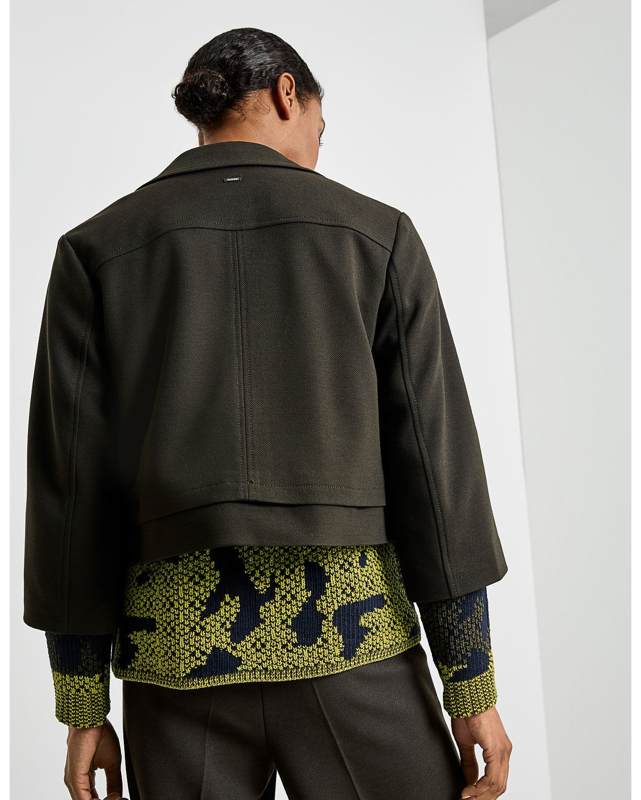 Kaki Jacket 3/4 Sleeve With Lining