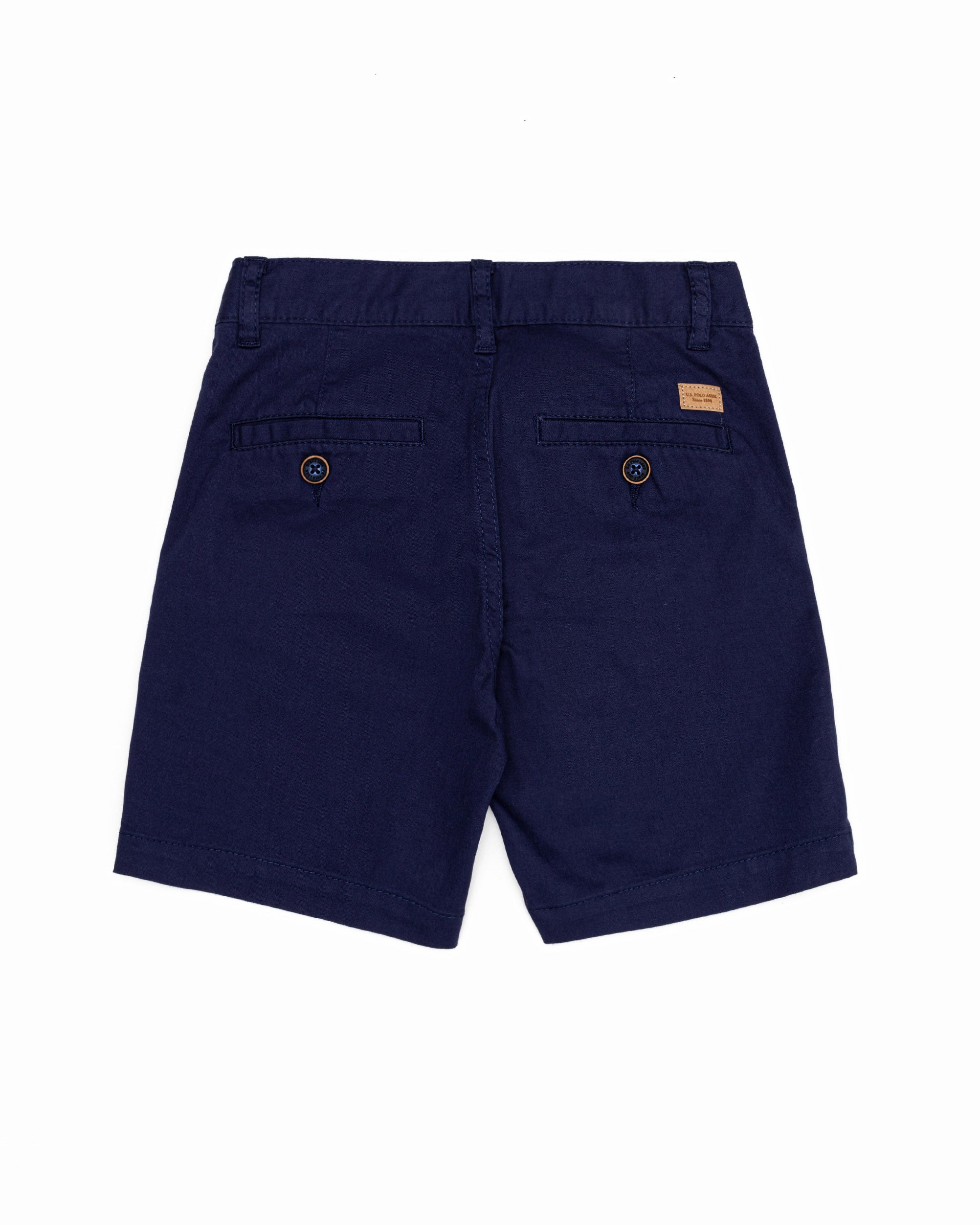 Dark Blue Woven Bermuda Capri