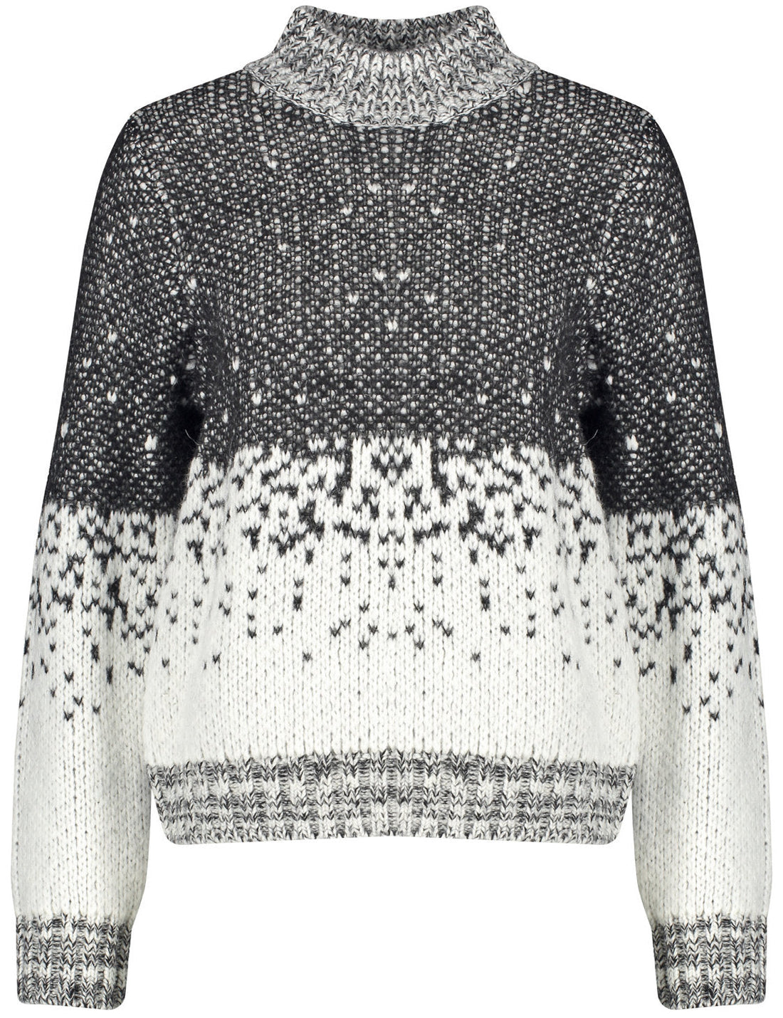 Mock Neck Knitted Color Block Sweater _271053-35734_1090_01