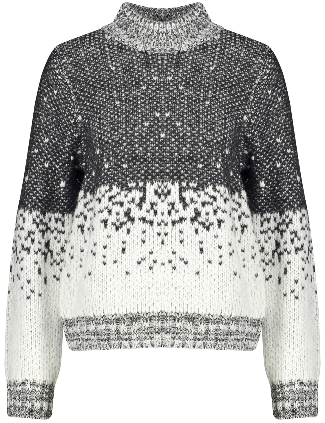 Mock Neck Knitted Color Block Sweater _271053-35734_1090_01