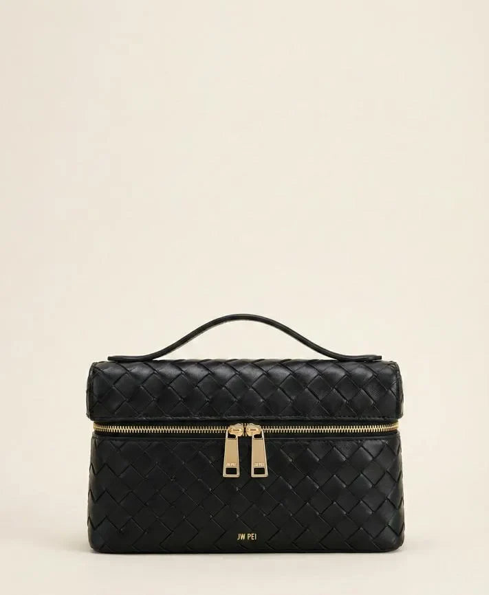 JW PEI Black Women Thea Weave Texture Top Handle Bag - Black SKU: 2T78-13W_Black Image 01