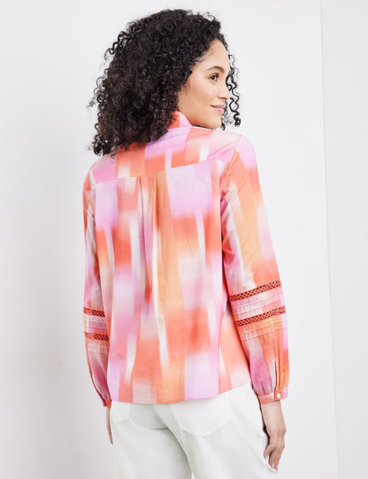 Cotton Blouse With Colour Graduation And Broderie Anglaise_360033-31421_3038_03