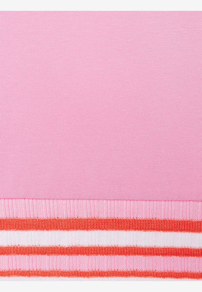 Pink T-Shirt With Knitted Cuffs_41020058_0827_05