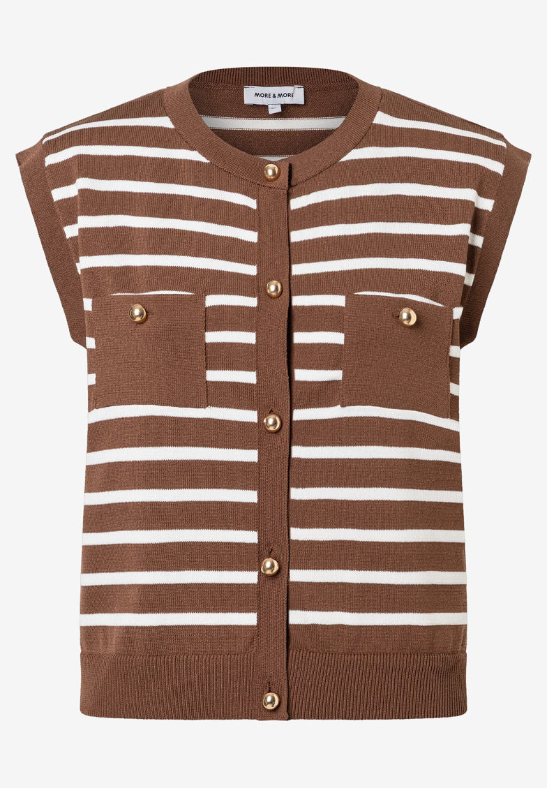 More &amp; More_Knit Stripes Sweet Toffee Offwhite_Knit Vest with Stripes_51071201_2262_07