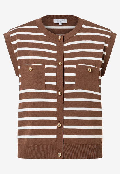 More &amp; More_Knit Stripes Sweet Toffee Offwhite_Knit Vest with Stripes_51071201_2262_07