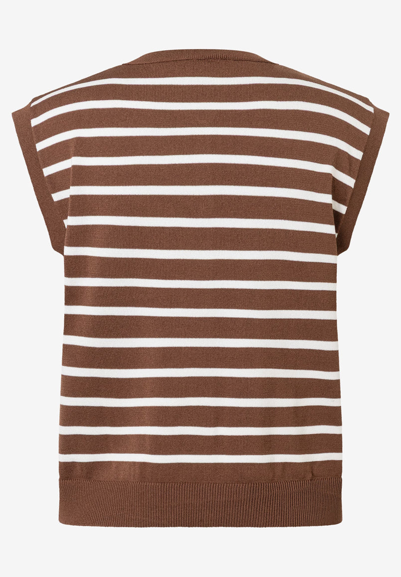 More &amp; More_Knit Stripes Sweet Toffee Offwhite_Knit Vest with Stripes_51071201_2262_08
