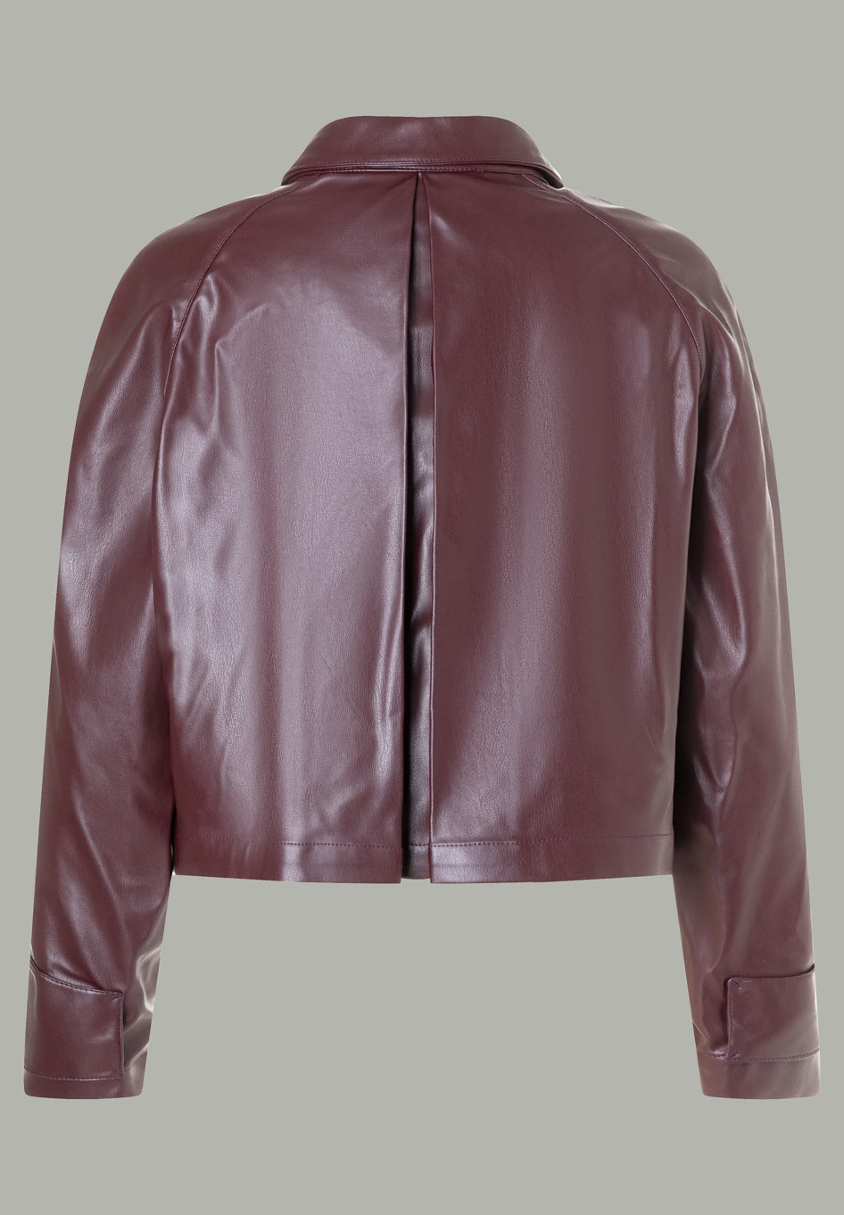More &amp; More_Dark Wine_Leatherette Short Raglan Jacket_51426094_0574_02