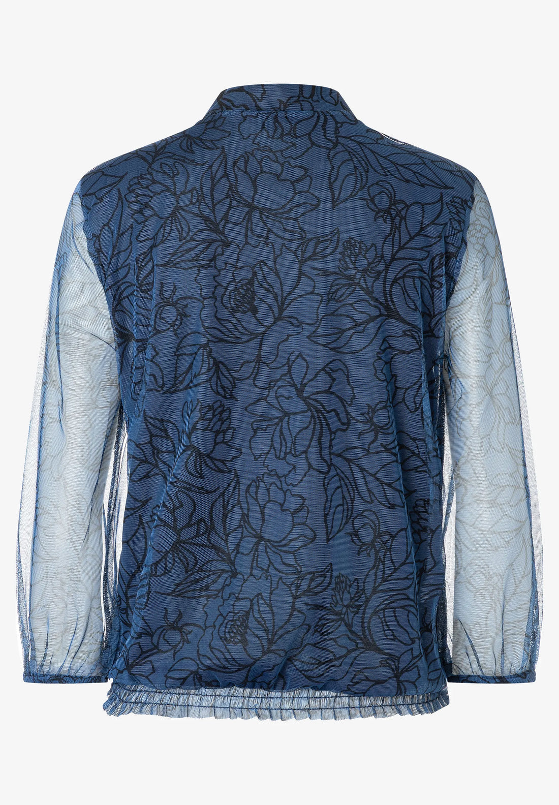 More &amp; More_Flowerlines Print_Printed Mesh Shirt, 3/4 Sleeve_51910504_2334_02